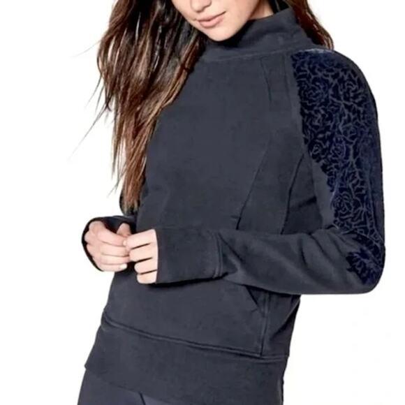 Lululemon Floral Flock Pullover Womens US 12/XL Long Sleeve Sweatshirt Half Zip - Picture 1 of 13